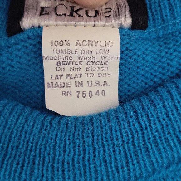 Eckos Womens 7 Vintage Knit Sweater Embroidered Studded Swirl Western - Picture 4 of 6